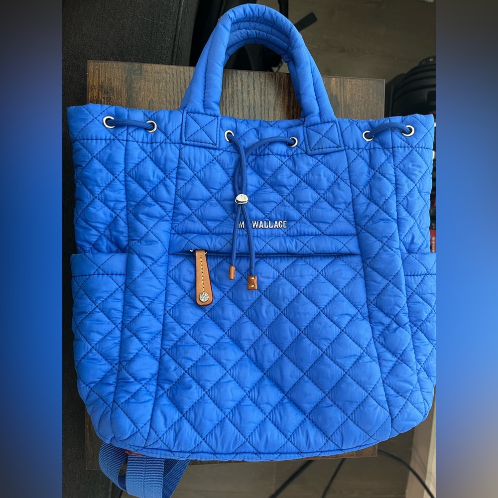 MZ Wallace Small Metro Convertible Backpack in Bright Blue